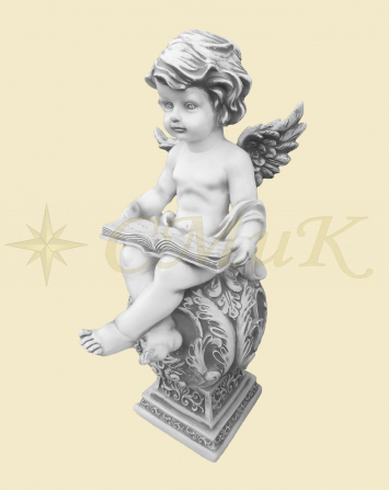 Скульптура ангел на шаре с книгой